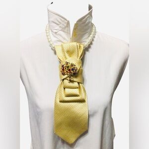 Kirkland Signature Necktie with Multi-Colored Tree Brooch